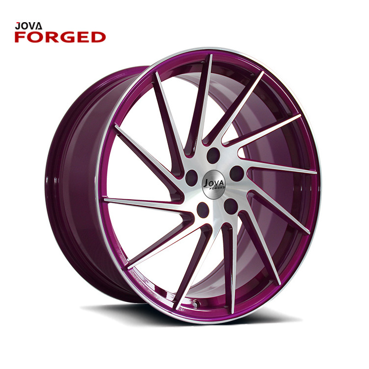 Machine Face Purple Aluminum Alloy Rims 12 Spoke 24x14 Specialty Forged Wheels