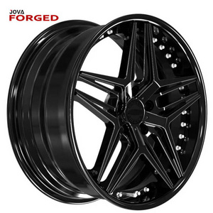 19 Inch Black Alloy Rims For Five Star 5x120 Wheels Black 19x8.5 Forged Deep Dish 5 Spoke Alloy Wheels