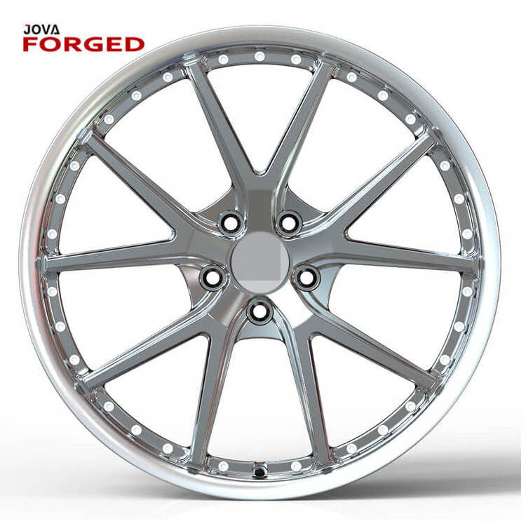 Forged Wheels 2 pc Silver Deep Lip 10 Lug Rims 5 Double Spoke Wheels