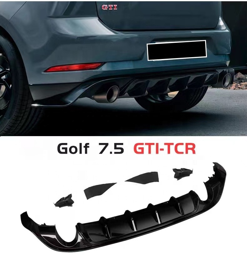 Car Body Kit For 2017 2018 VW Golf 7.5 Gti Front Lip Diffuer Side Skirts Plastic High Material Body Kit For Golf 7.5 Tcr Style