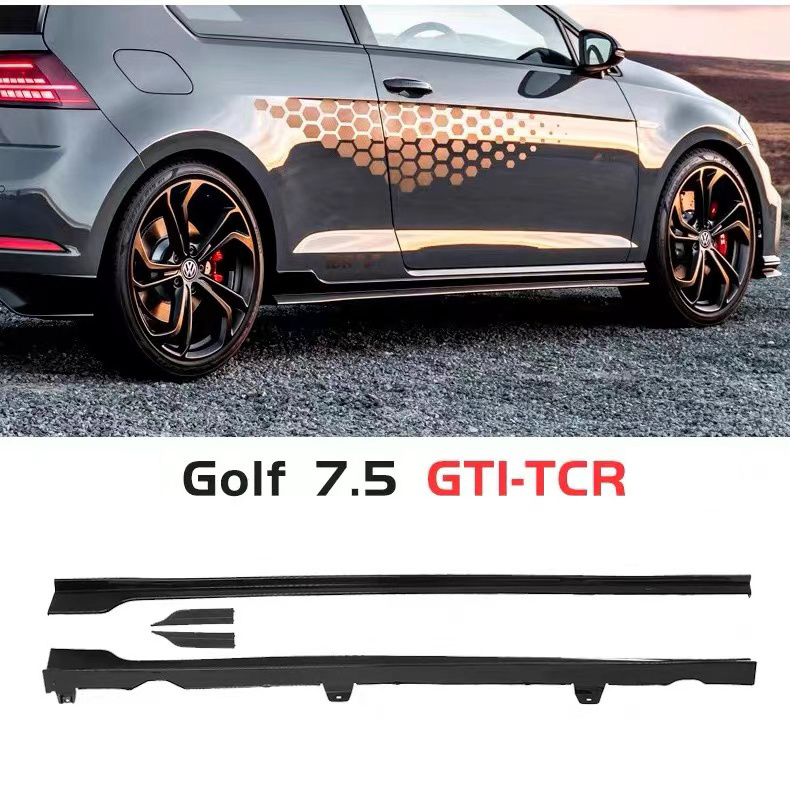 Car Body Kit For 2017 2018 VW Golf 7.5 Gti Front Lip Diffuer Side Skirts Plastic High Material Body Kit For Golf 7.5 Tcr Style