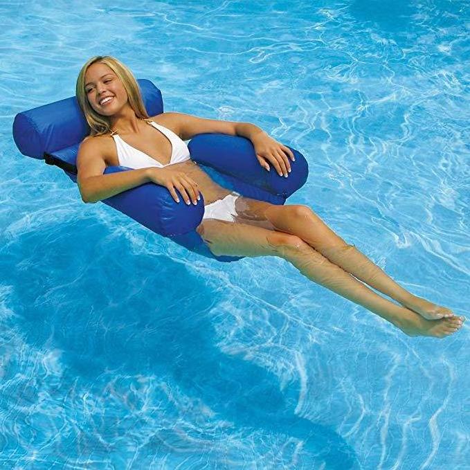 belt net hammock folding dual-use backrest floating row water play lounge chair floating bed sofa