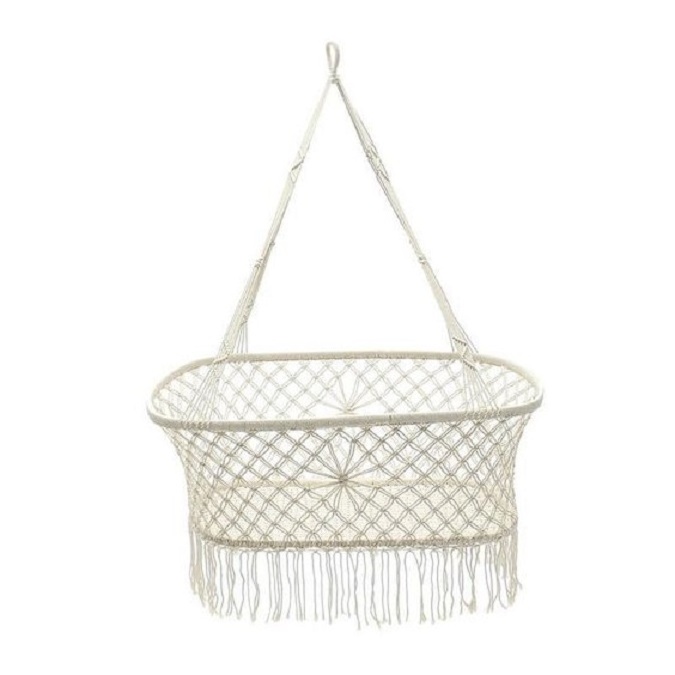 Handmade Macrame Baby Swing Hammock Crib Indoor and Outdoor Outdoor Furniture 100% Cotton Ropes & Wood Sigle Person Carton 10pcs