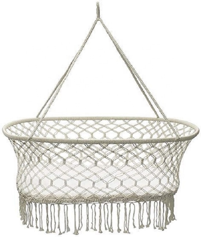 Baby Swing Hammock Bed for Children Macrame Baby Swing Hammock Indoor Outdoor Chair Outdoor Furniture 100% Cotton Ropes & Wood