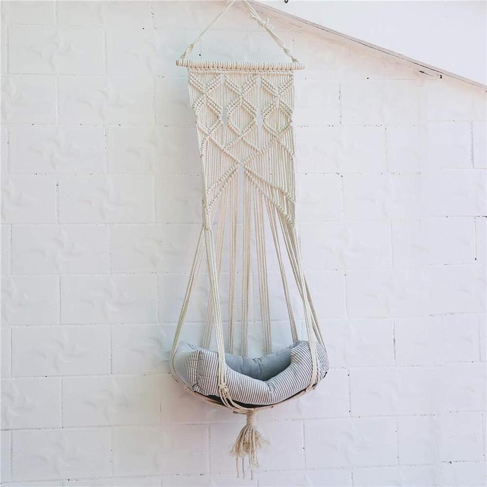 Boho Macrame Cat Hammock Swing Bed for Cat