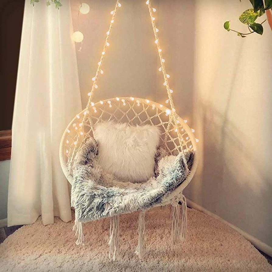 Bohemian Hammock Comfortable Cotton Rope Macrame Swing Hanging Chair