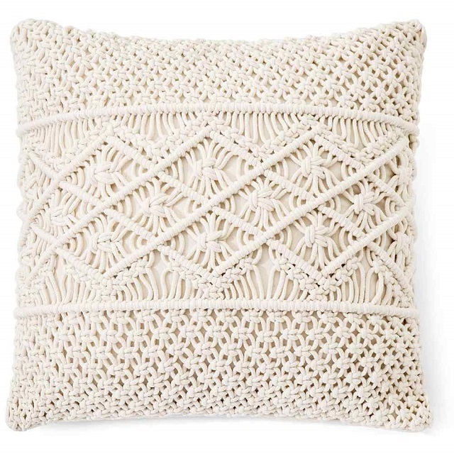 Bohemian home decor 100% cotton hand woven macrame pillow case