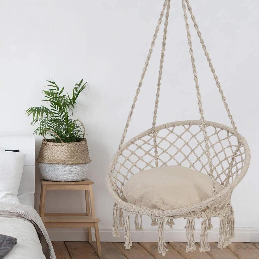 Bohemian Hammock Comfortable Cotton Rope Macrame Swing Hanging Chair