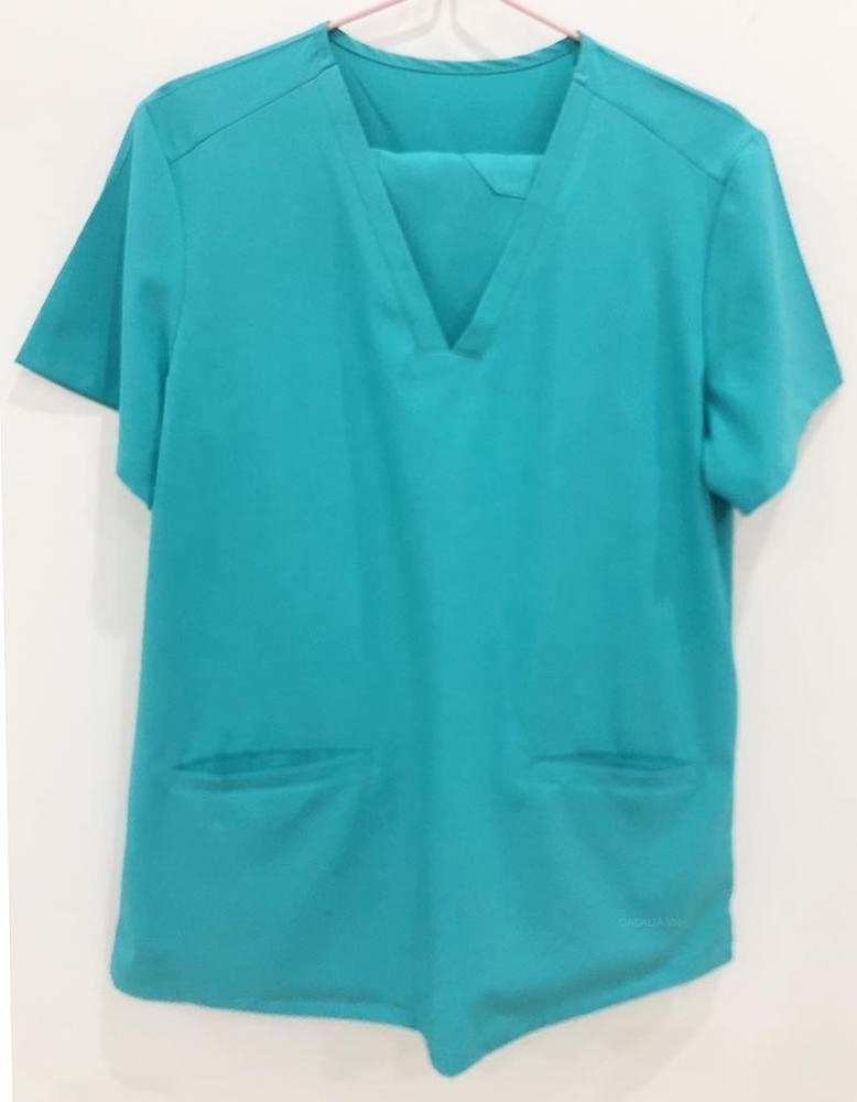 Polyester Rayon Spandex Cotton  Unisex Medical Uniform Scrubs Top,  V-Neck Top