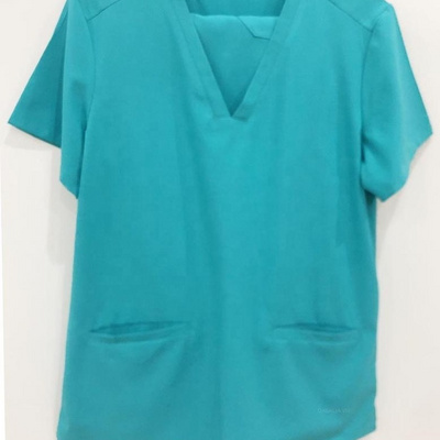 Polyester Rayon Spandex Cotton  Unisex Medical Uniform Scrubs Top,  V-Neck Top