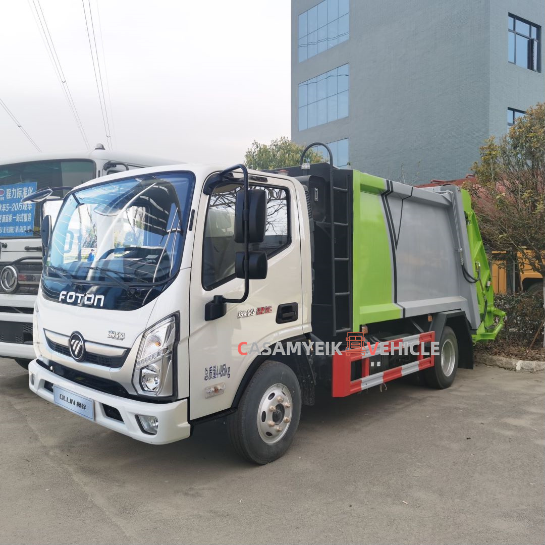 Hot sale good quality 4x2 Foton Aumark 5tons mini waste compactor garbage truck