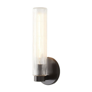 ZG Fluted Glass Modern Indoor Vanity Fixture Bed Beside for Hotel Living Room Led Wall Sconce Lighting Lamp stair light