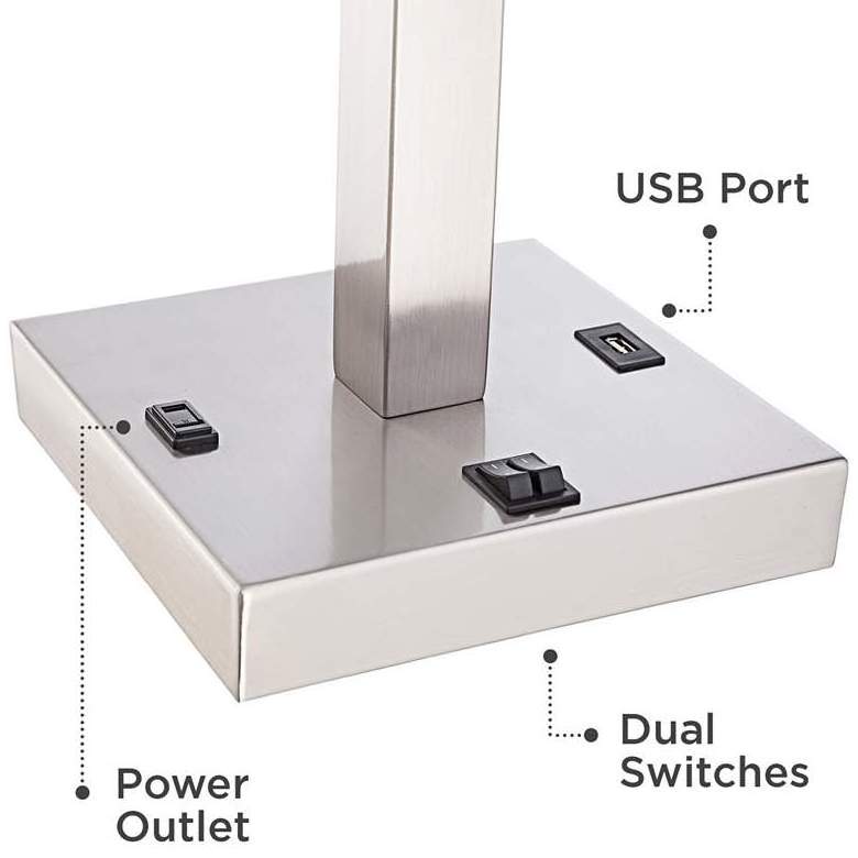 Modern Metal Table Lamp with USB Port and Utility Plug Hotel Light Projects Indoor Decorative Light