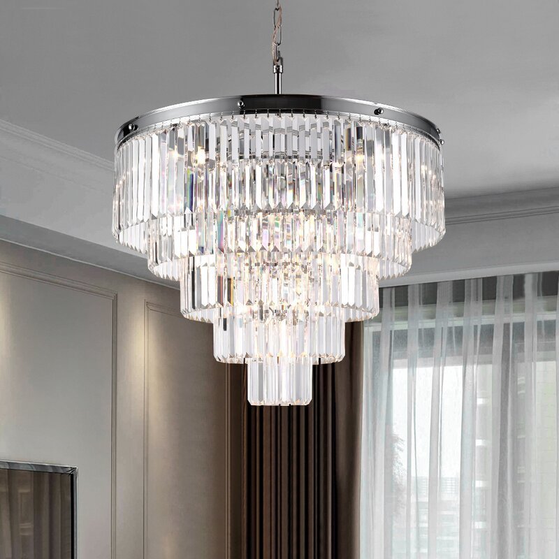 Meelighting Luxury Modern Crystal Chandeliers Lighting Contemporary Pendant Chandelier Ceiling Lamp Lights Fixture 5-Tier