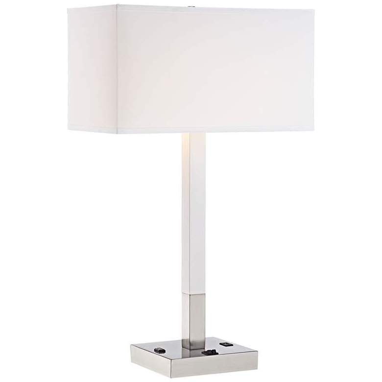 Modern Metal Table Lamp with USB Port and Utility Plug Hotel Light Projects Indoor Decorative Light