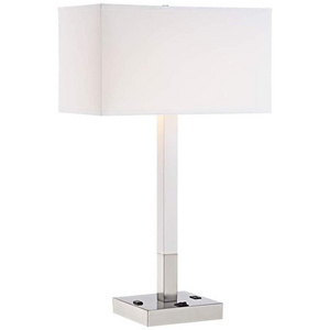 Modern Metal Table Lamp with USB Port and Utility Plug Hotel Light Projects Indoor Decorative Light