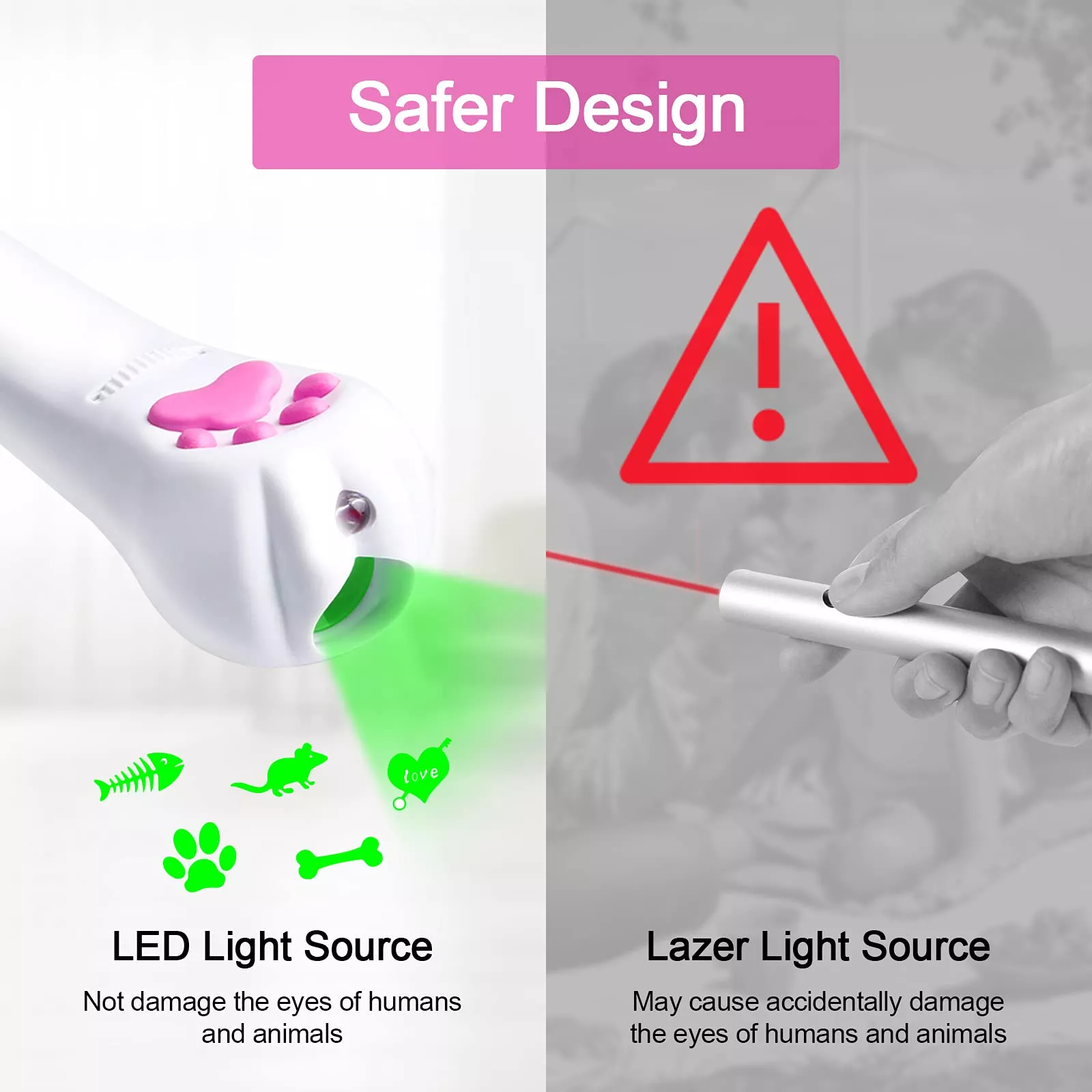 Usb Rechargeable Multi-pattern Laser Cat Toy Automatic Infrared Cat Laser Toy Interactive Laser Pointer For Cats