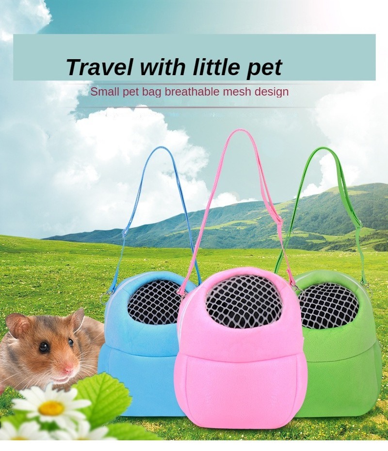 Pet backpack Go out portable squirrel Chinchilla Guinea pig cotton nest mesh breathable hamster shoulder bag