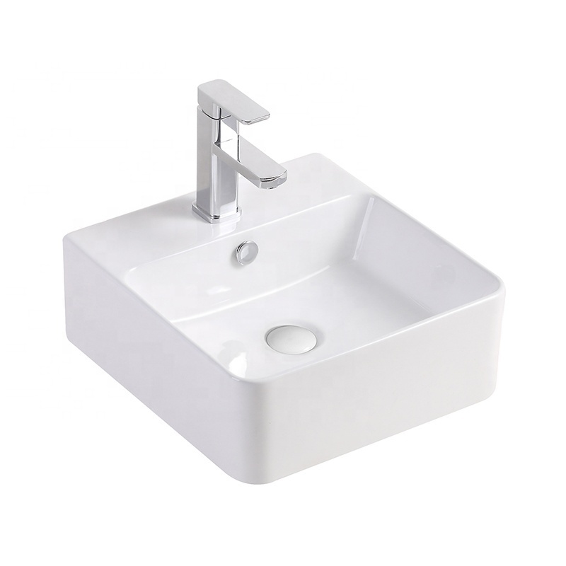 Luxury Modern Above Countertop Wash Ceramic Sink Bathroom White Ceramic Wash Basin