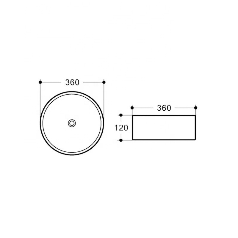 Round Oval Circular Wash Hand Basin White Ceramic Bathroom Basin