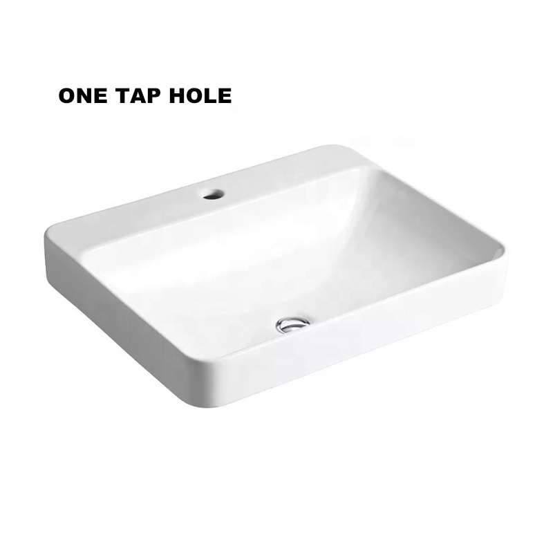 Cupc Handmade Ceramic Integral Semi Inset Vanity Top Vessel Basin