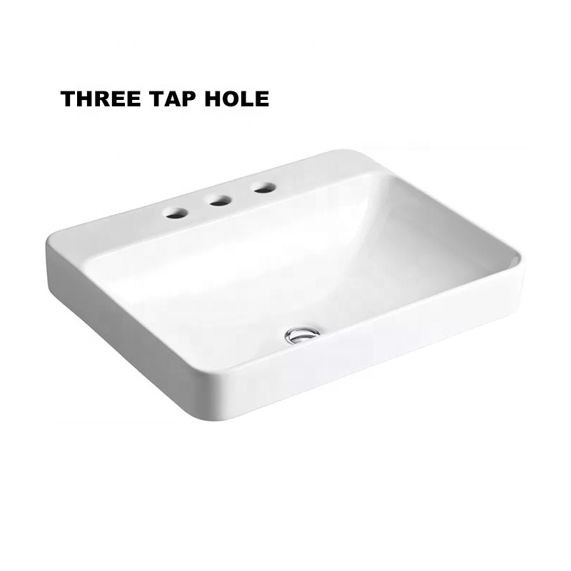 Cupc Handmade Ceramic Integral Semi Inset Vanity Top Vessel Basin