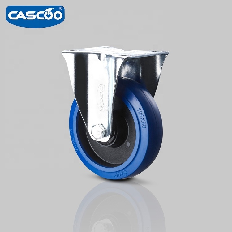 CASCOO Elastic Rubber roller bearing casters swivel trolley industrial wheel