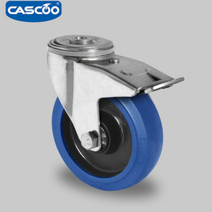 CASCOO industrial warehouse cart push cart light rubber castor wheels 200kg with brake