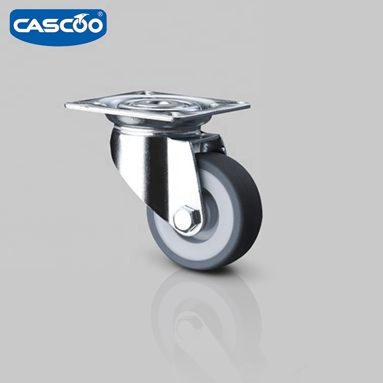 CASCOO 2.5 inch 50mm 75mm thermoplastic rubber medical furniture caster wheels and trolley castor wheels