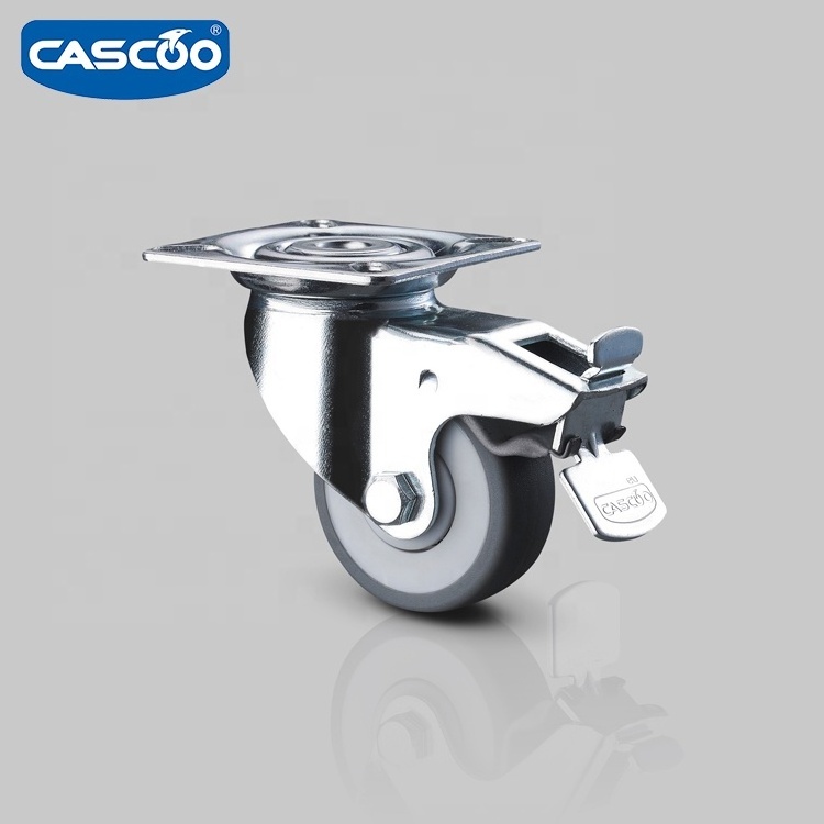 CASCOO 2.5 inch 50mm 75mm thermoplastic rubber medical furniture caster wheels and trolley castor wheels