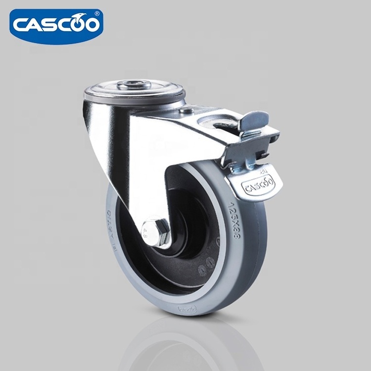 CASCOO 5 inch high elastic rubber caster industrial wheels