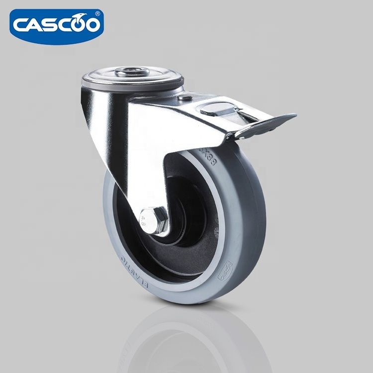 CASCOO 5 inch high elastic rubber caster industrial wheels