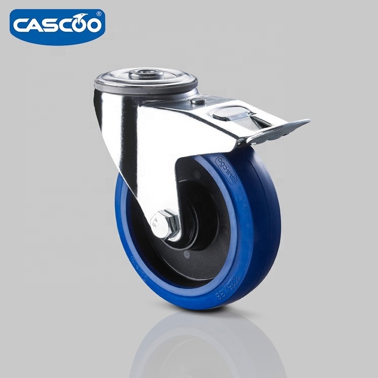 CASCOO european style swivel elastic rubber container hand trolley castor wheel 3 inch 4 inch 5 inch 6 inch 8 inch