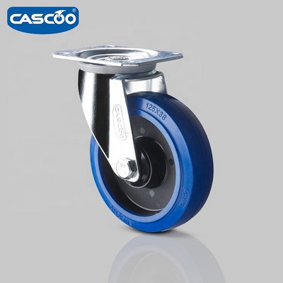 CASCOO Elastic Rubber roller bearing casters swivel trolley industrial wheel