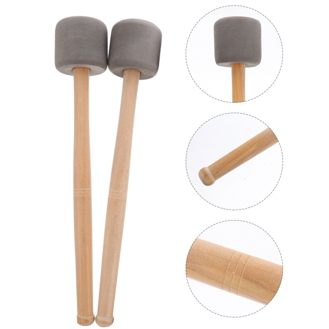 Drum Sticks Mallets Percussion Bass Mallet Beater Snare Timpani Pedal Drumsticks Stick Felt Marching Instrument Wood Accessories