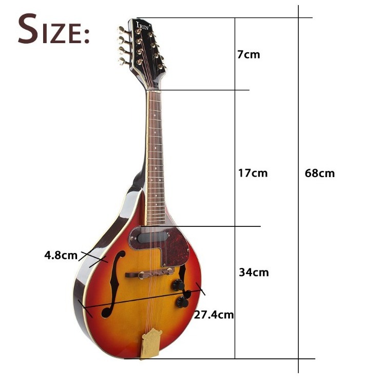 Electric Mandolin Set 8 Strings A Style Electric Mandolin with Strings for Beginners Practice Instruments