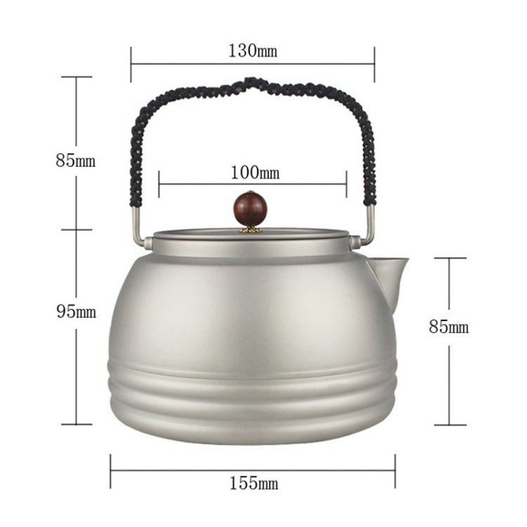 Titanium Kettle Portable Camping Tea Coffee Pot Outdoor Travel Boiling Water Kettle for Camping Picnic Fishing Backpacking