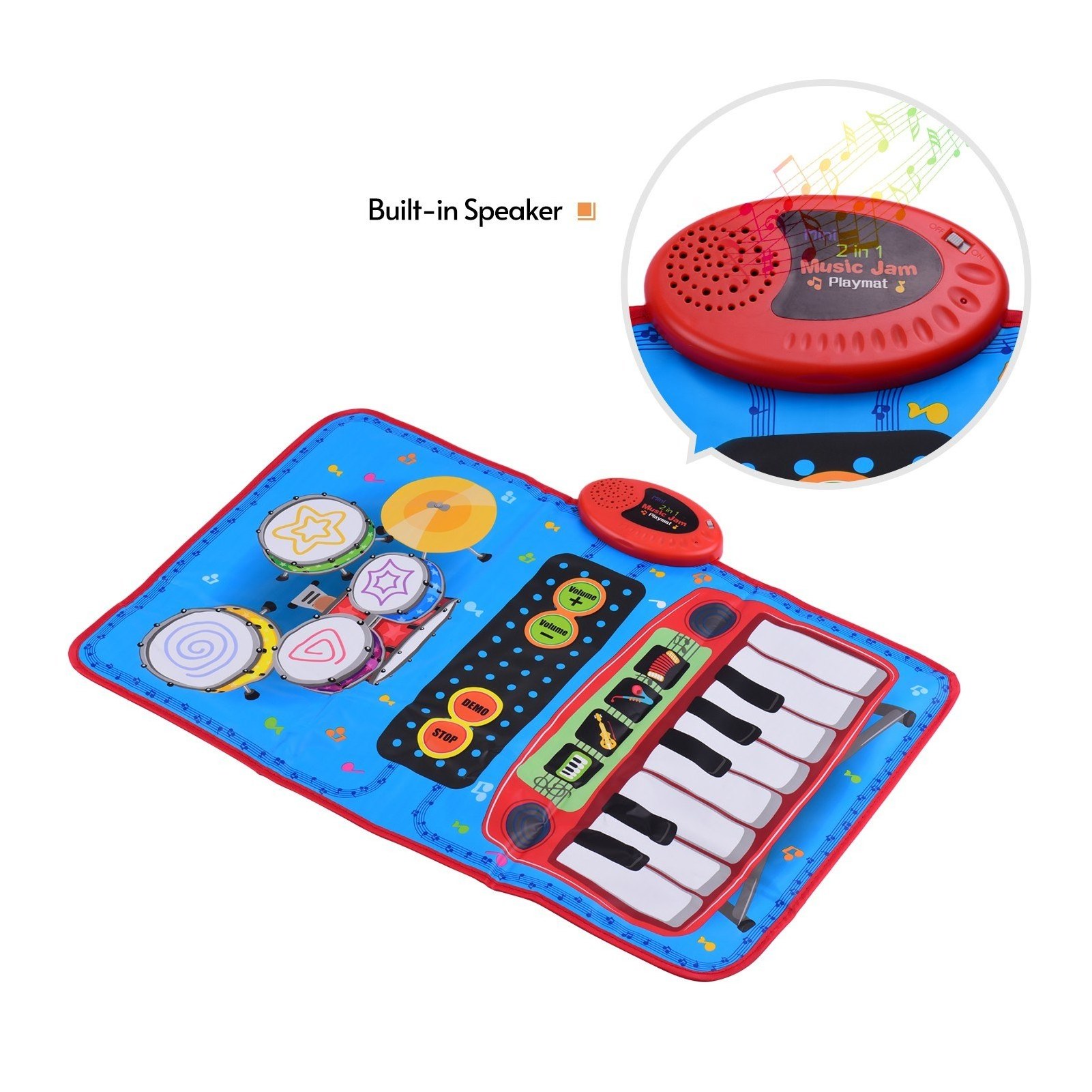 70 * 45cm Electronic Musical Mat Piano and Drum Kit 2-In-1 Music Play Mat Musical  Educational Toys for Kids Children