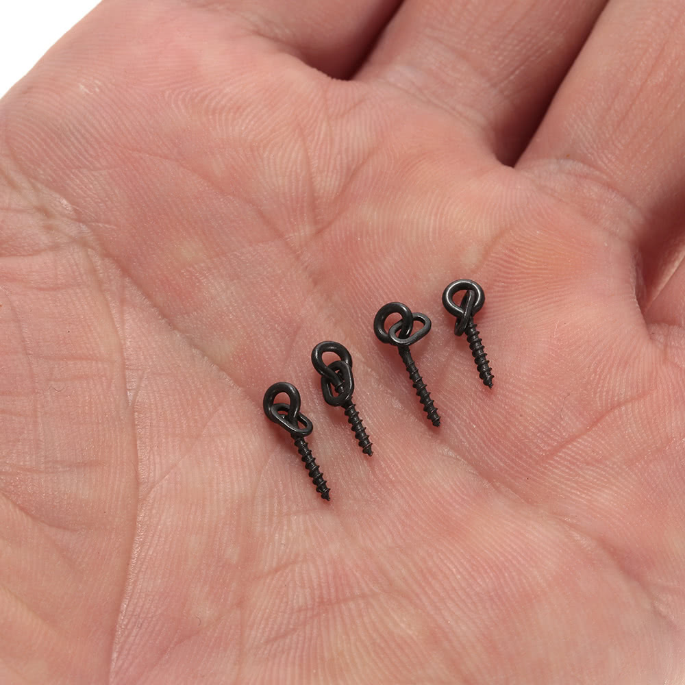 100pcs 14mm Boilies Bait Screws with Oval Link Loops Swivel Carp Fishing Terminal Rig Pop Ups Tackle