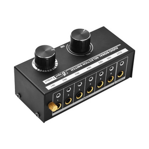 6-in-1-out Audio Signal Selector Switcher Audio Signal Selection Switch For Headphones and Speakers with Volume Control