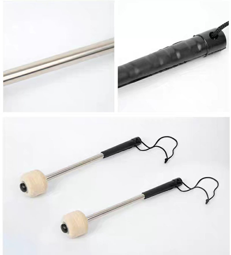 Bass Drum Mallet Felt Head Percussion Mallets Timpani Sticks Hanging Rope Hard Metal Drum Sticks Musical Instrument