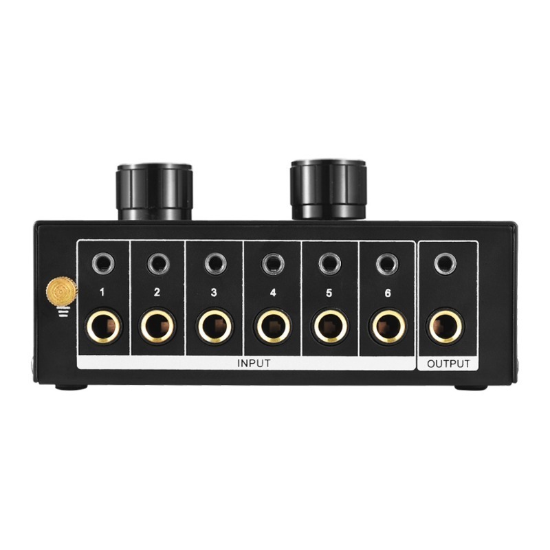 6-in-1-out Audio Signal Selector Switcher Audio Signal Selection Switch For Headphones and Speakers with Volume Control