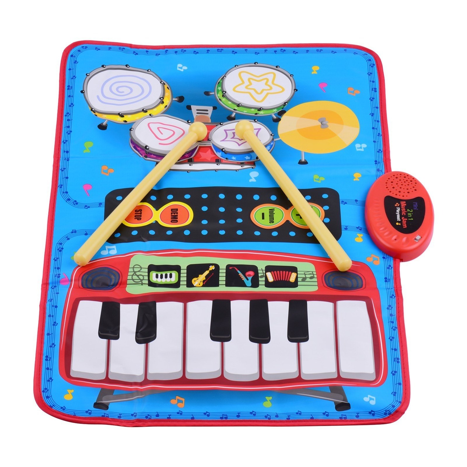 70 * 45cm Electronic Musical Mat Piano and Drum Kit 2-In-1 Music Play Mat Musical  Educational Toys for Kids Children