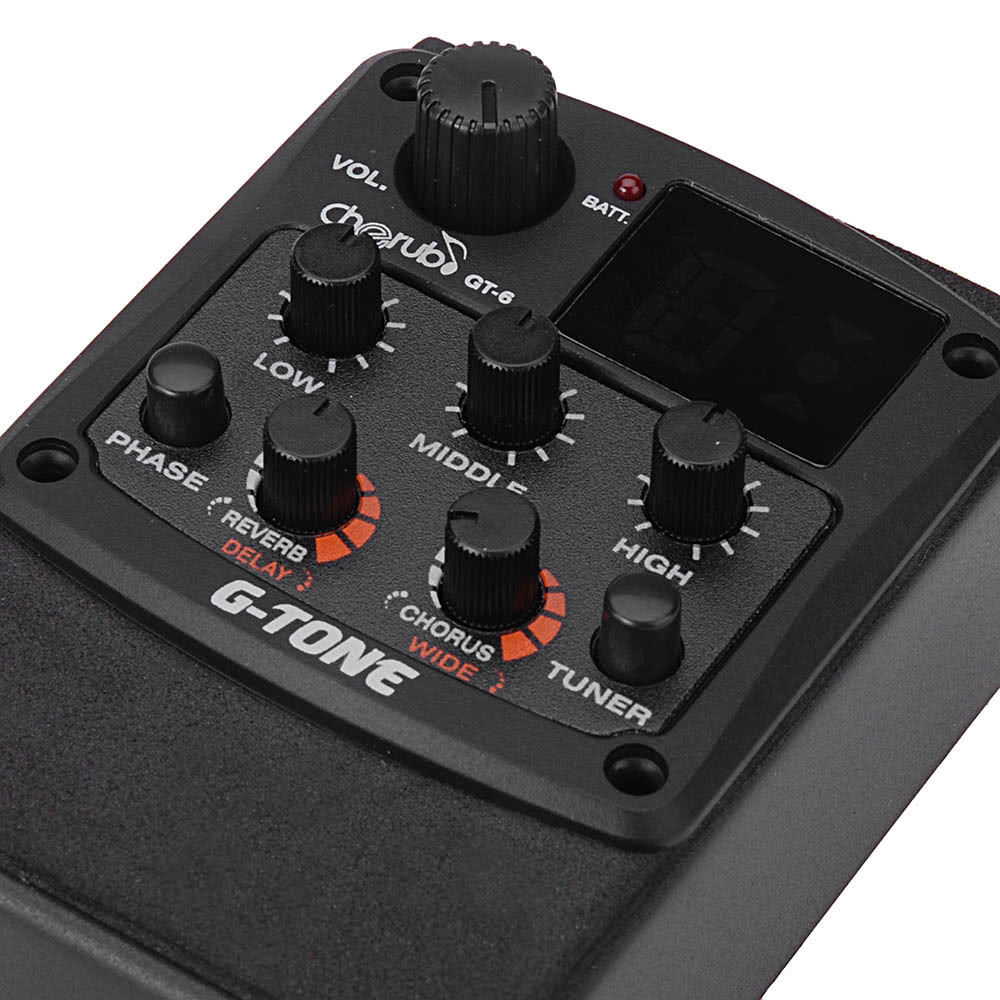 Cherub G-Tone GT-6 Acoustic Guitar Preamp Piezo Pickup 3-Band EQ Equalizer LCD Tuner