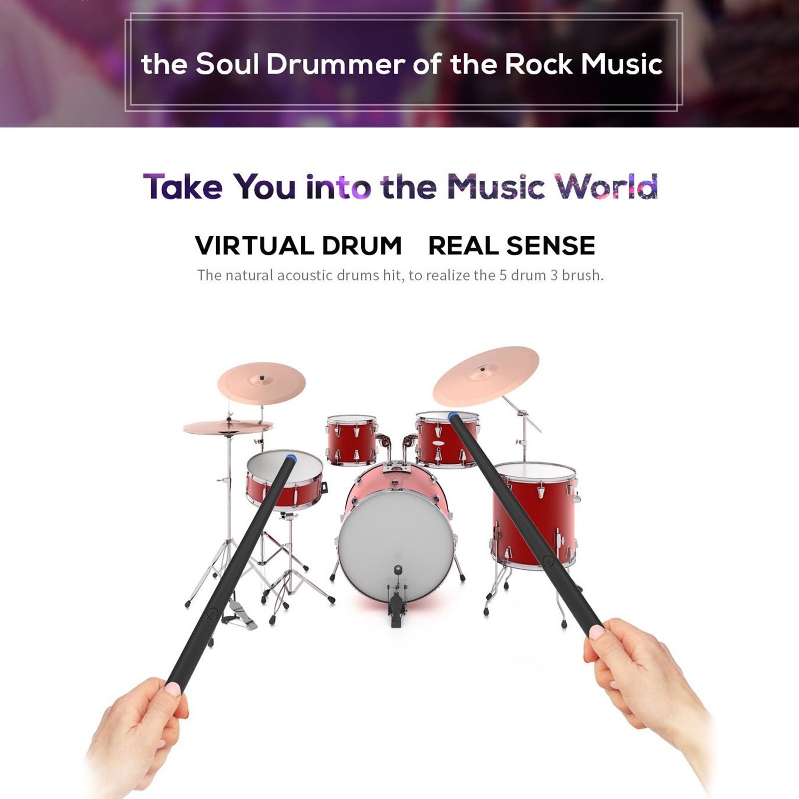 Electronic Drumsticks Somatosensory Drum Kit Portable Virtua Air Drum Stick