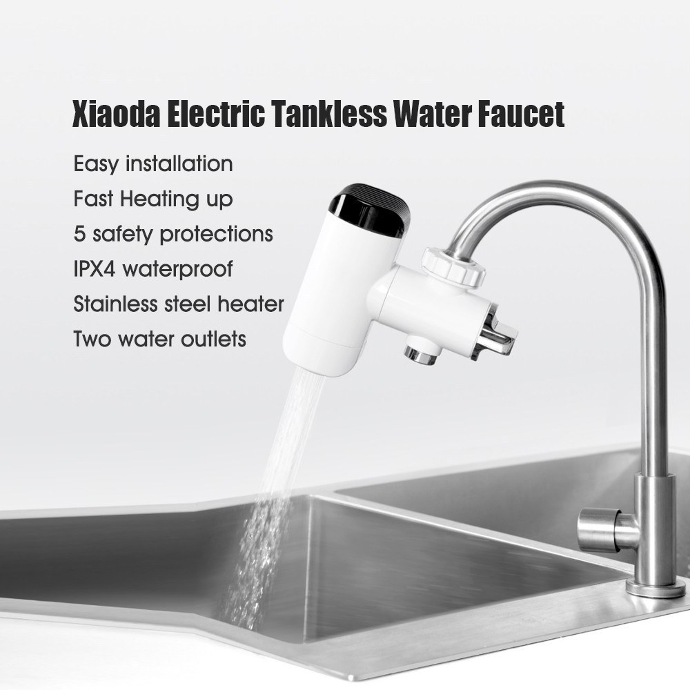 Xiaoda Electric Tankless Water Heater/Faucet Fast Heating Tap with LED Digital Display Kitchen Instant Hot Water Dispenser 220V