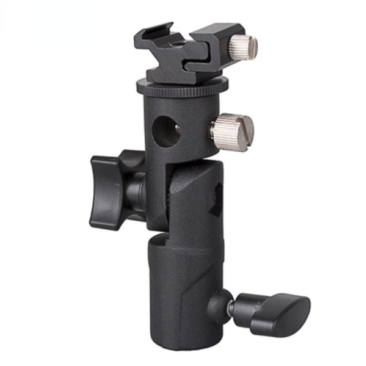 E Type Universal Metal Flash Bracket Hot Shoe Speedlite Umbrella Holder Light Stand With 1/4