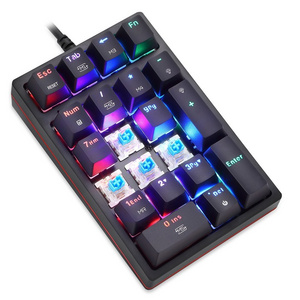 K24 Numeric Mechanical Keyboard 21 Keys USB Wired Keyboard with 13 RGB Light Effects OUTEMU Blue Switch