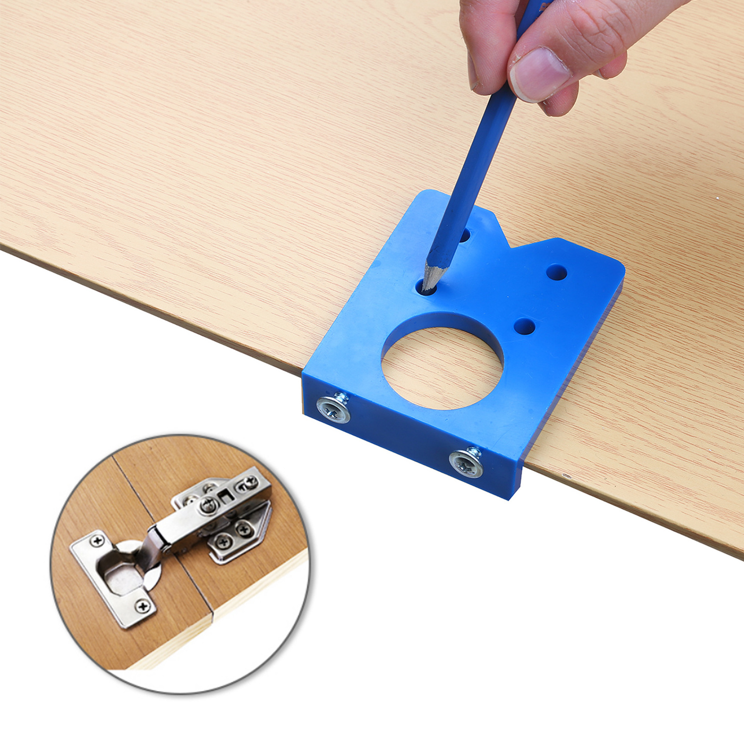 35mm Hinge Drilling Jig Concealed Guide Hinge Hole Drilling Guide Locator Carpentry Woodworking Hole Opener Door Cabinet