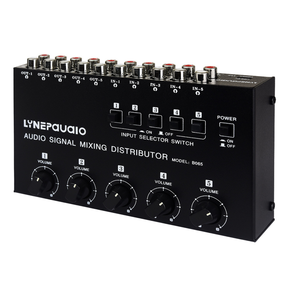 5 In 5 Out Audio Frequency Signal Select Sound Mixing Distribute Device/Input Independent Switch/ RCA Interface